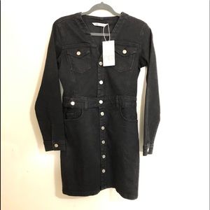 ZARA BELTED DENIM DRESS MED NWT